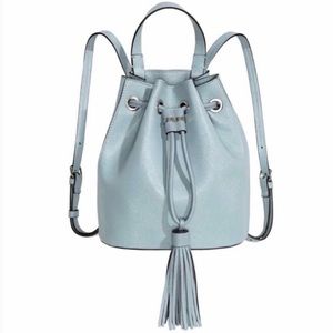 Baby blue mini backpack/ bucket bag